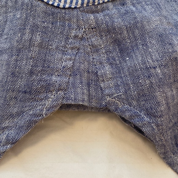 For Cynthia Blue Linen/Cotton Blend 2-Pocket Tunic - Picture 8 of 9